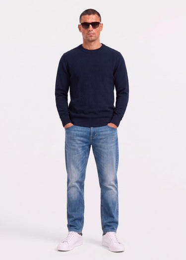 Ben Sherman Truien Texture front crew - dark navy