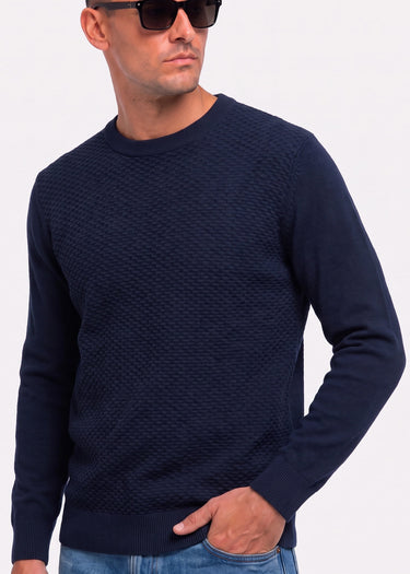 Ben Sherman Truien Texture front crew - dark navy