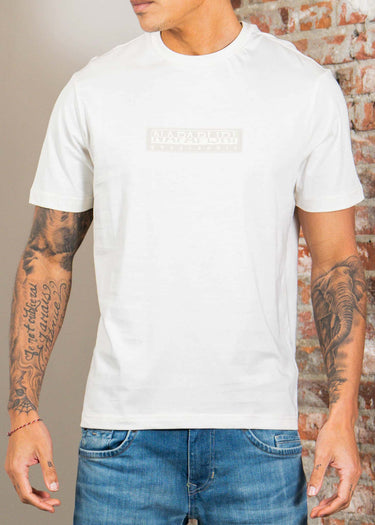 Napapijri T-shirts S box logo SS 1 - white whisper