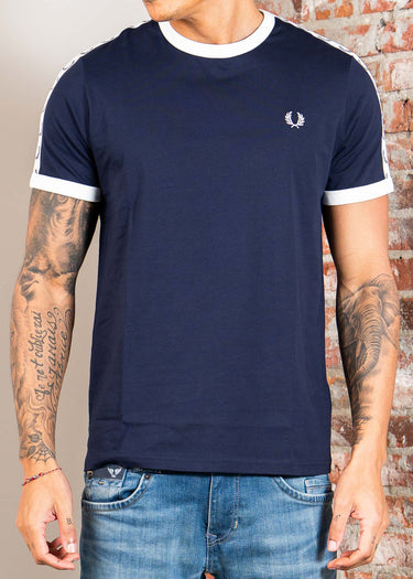Fred Perry T-shirts Taped ringer t-shirt - carbon blue
