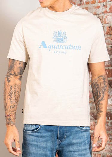 Aquascutum T-shirts Big logo t-shirt - stone