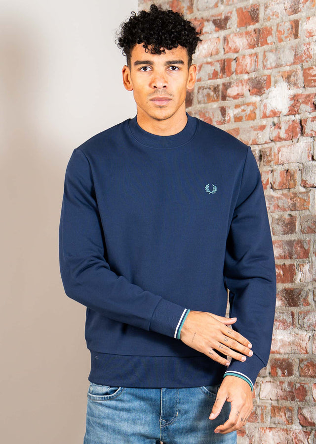 Fred Perry Truien Crew neck sweatshirt - tennis blue snow white deep mint
