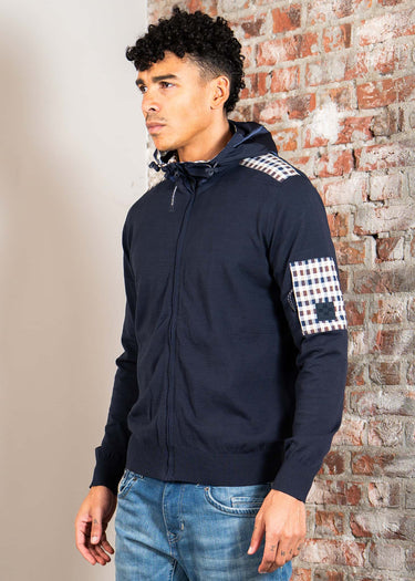 Aquascutum Hoodies Lamina pocket fz hoodie - navy
