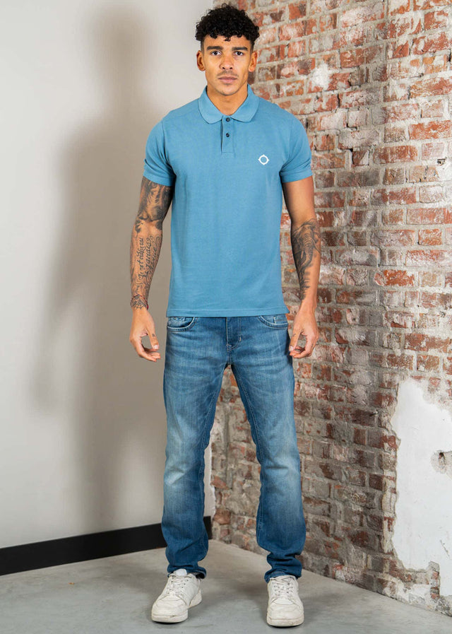 MA.Strum Polo's Mastrum pique polo - aegean blue