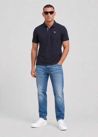 Barbour Polo's Barbour tartan pique tailored polo shirt - black modern