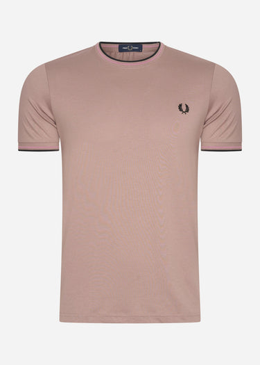 Fred Perry T-shirts  Twin tipped t-shirt - dark pink dustro black 