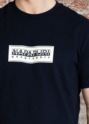 Napapijri T-shirts S box logo - blu marine