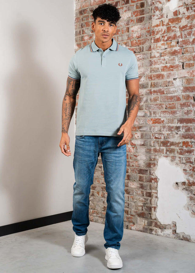 Fred Perry Polo's Twin tipped fred perry polo shirt- Silver Blue Tennis Blue Cinnamon