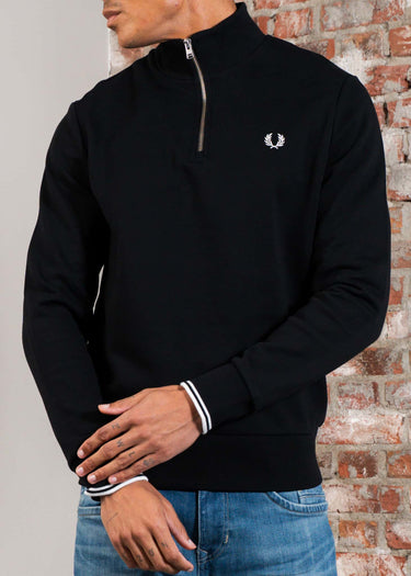 Fred Perry Truien Half zip sweatshirt - black