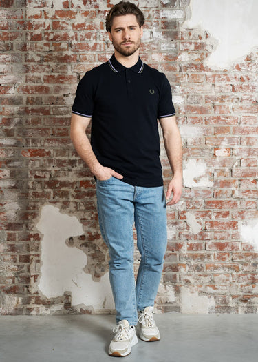 Fred Perry Polo's Twin tipped fred perry polo shirt- Navy Ultra Violet Laurel Wreath Green