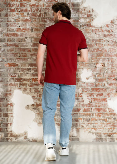 Fred Perry Polo's Twin tipped fred perry polo shirt- burnt red navy