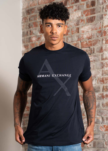 Armani Exchange T-shirts Diagonal logo t-shirt - navy