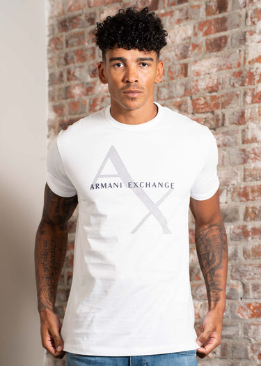 Armani Exchange T-shirts Diagonal logo t-shirt - white