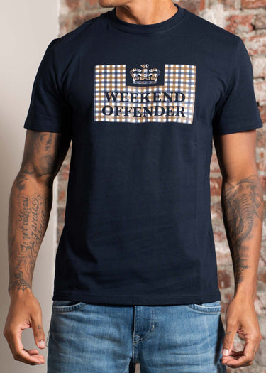 Weekend Offender T-shirts Shevchenko - navy mid house check