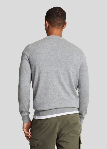 Lyle & Scott Truien Cotton merino crew neck jumper - mid grey marl