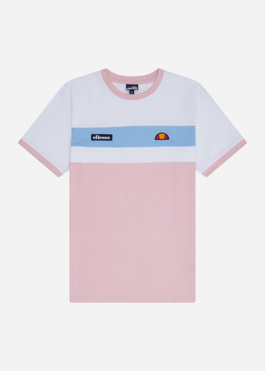 Ellesse T-shirts  Blockadi tee - white light pink light blue 