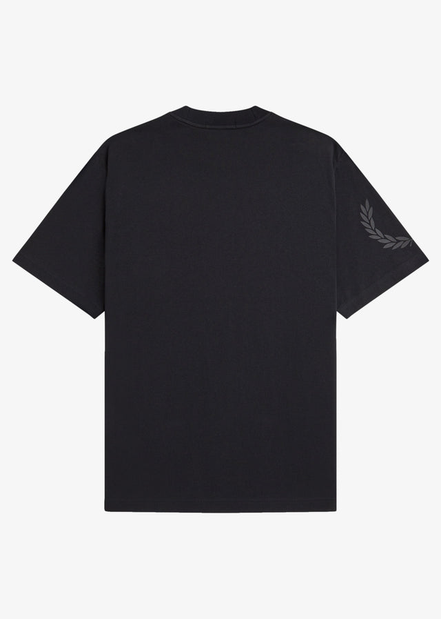 Fred Perry T-shirts Reflective laurel wreath t-shirt logo on side - black