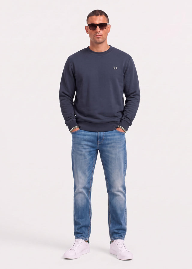 Fred Perry Truien Crew neck sweatshirt - dark airforce ecru seagrass