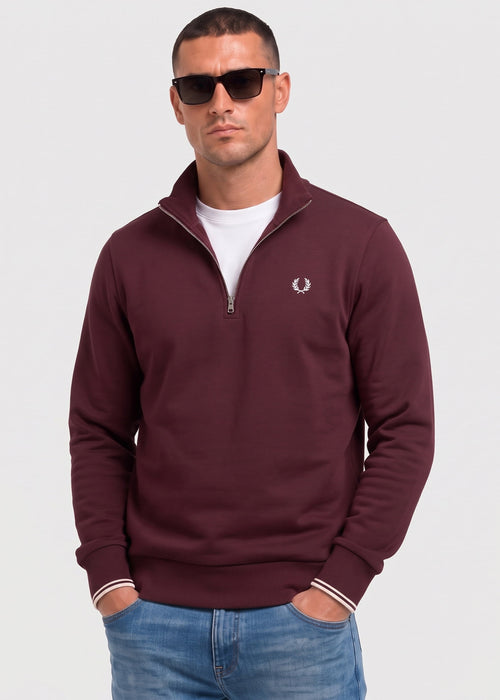 Half zip sweatshirt - oxblood ecru