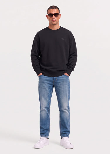 Fred Perry Truien Reflective laurel sweatshirt - black