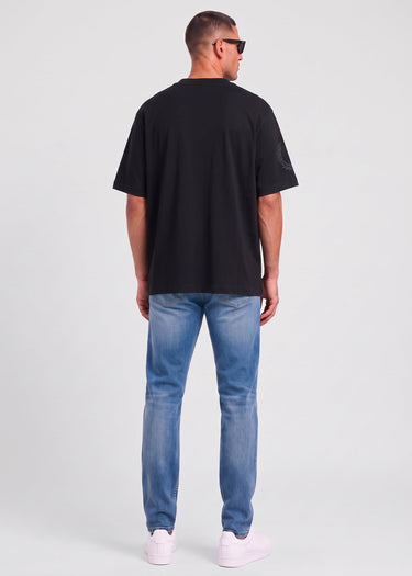 Fred Perry T-shirts Reflective laurel wreath t-shirt logo on side - black