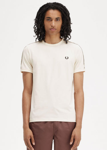 Fred Perry T-shirts  Contrast tape ringer t-shirt - ecru black 