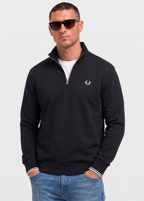Half zip sweat-shirt - black