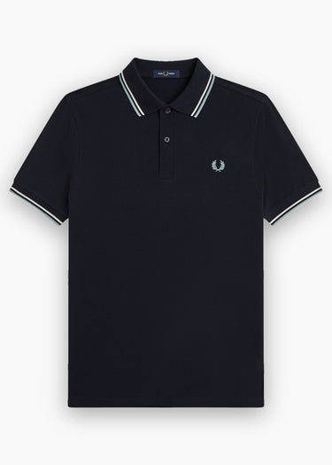 Fred Perry Polo's Twin tipped polo - navy ecru silver blue