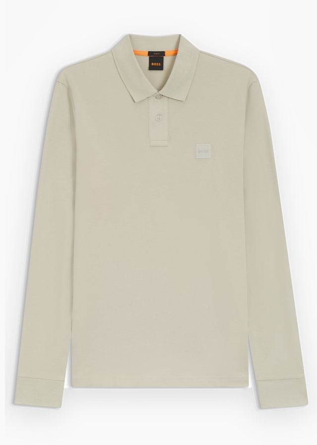 Hugo Boss Longsleeve Polo's Passerby - light beige