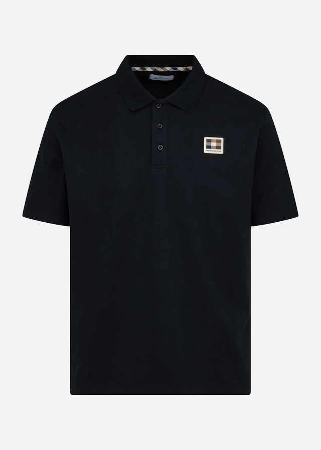 Aquascutum Polo's Stretch piqué badge polo - black