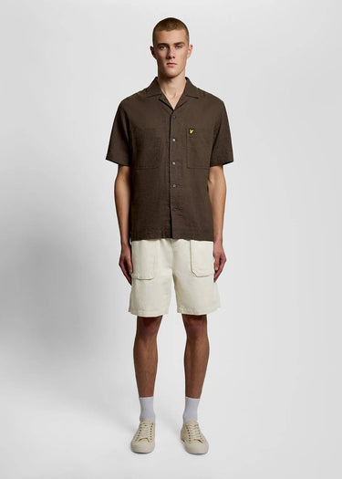 Lyle & Scott Korte Broeken Linen short - putty