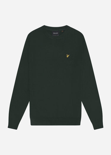 Lyle & Scott Truien  Cotton merino crew neck jumper - argyle teal 