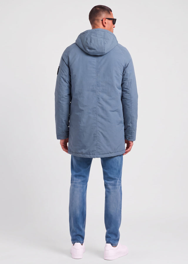 Marshall Artist Jassen Kingston hooded trench jacket - storm grey