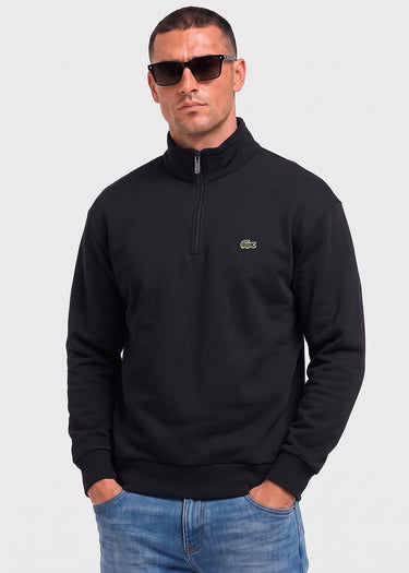 Lacoste Truien Quarter zip fleece sweatshirt - black