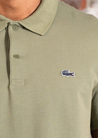 Lacoste Polo's Short sleeved ribbec collar polo shirt - khaki