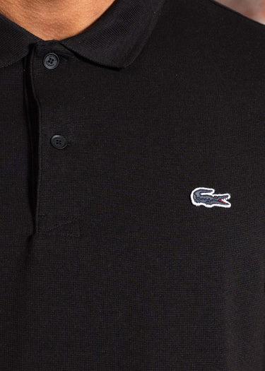 Lacoste Polo's Short sleeved ribbec collar polo shirt - black
