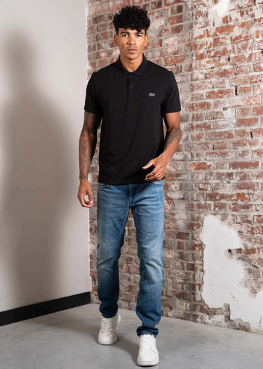 Lacoste Polo's Short sleeved ribbec collar polo shirt - black