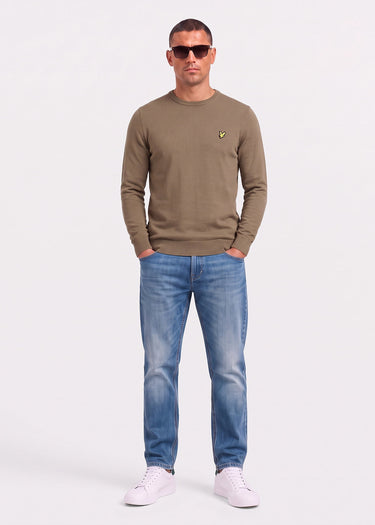 Lyle & Scott Truien Cotton merino crew neck jumper - khaki ash