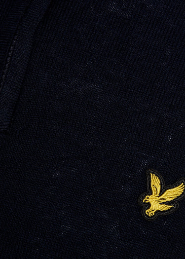 Lyle & Scott Truien Cotton merino quarter zip jumper - dark navy