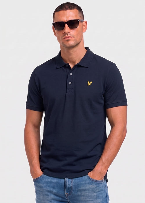 Plain polo shirt - dark navy