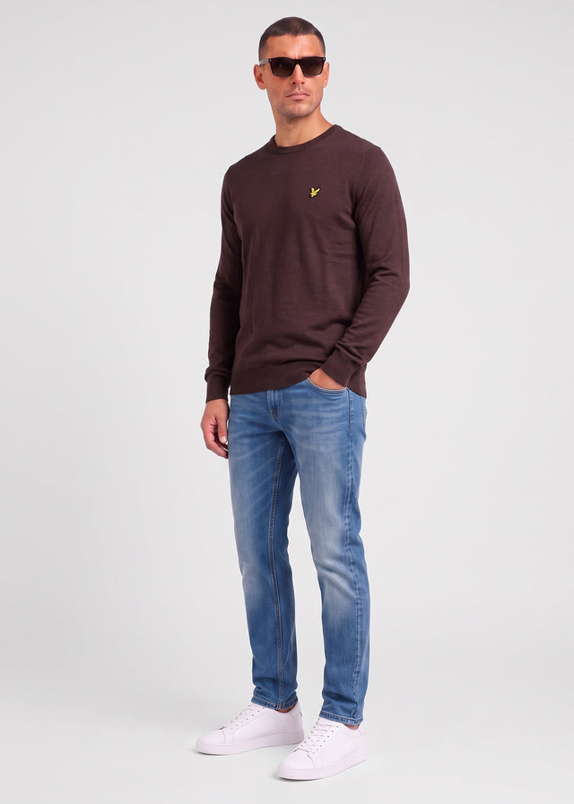 Lyle & Scott Truien Polyblend crew neck pullover - shelter brown