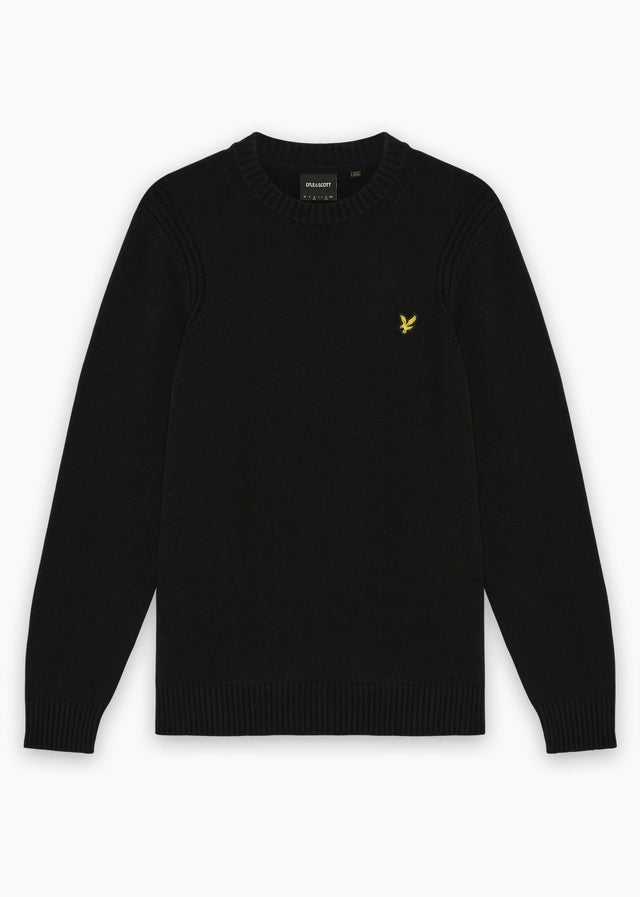 Lyle & Scott Truien Rib insert crew neck jumper - jet black