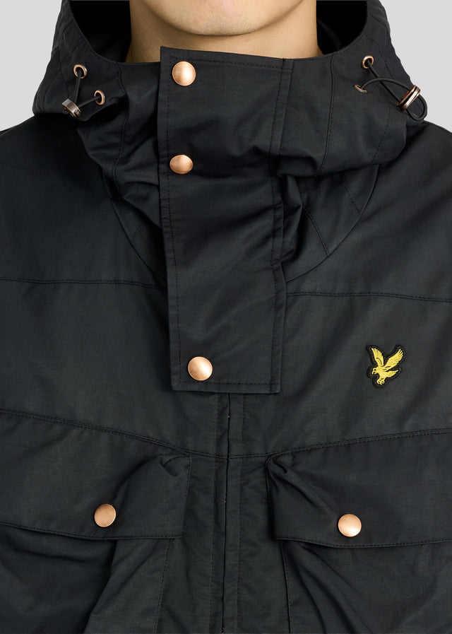 Lyle & Scott Jassen Waxed guard parka - jet black