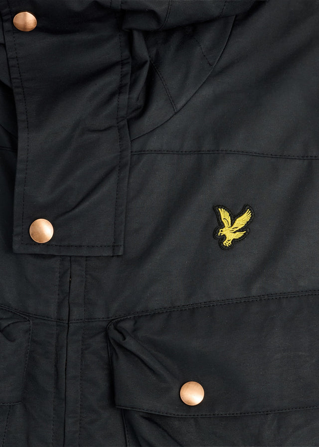 Lyle & Scott Jassen Waxed guard parka - jet black
