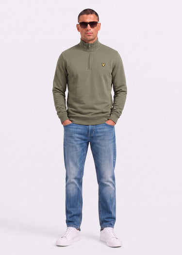 Lyle & Scott Truien Quarter zip pullover sweatshirt - journey olive