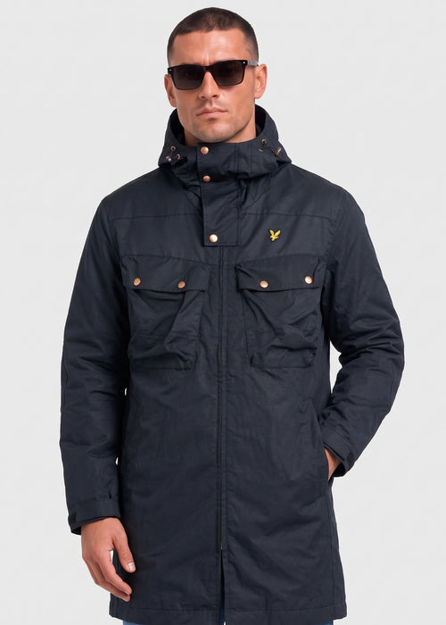 Waxed guard parka - jet black