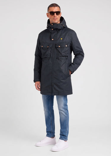 Lyle & Scott Jassen Waxed guard parka - jet black