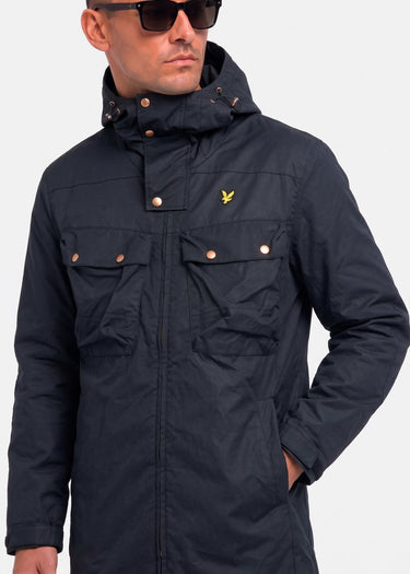 Lyle & Scott Jassen Waxed guard parka - jet black