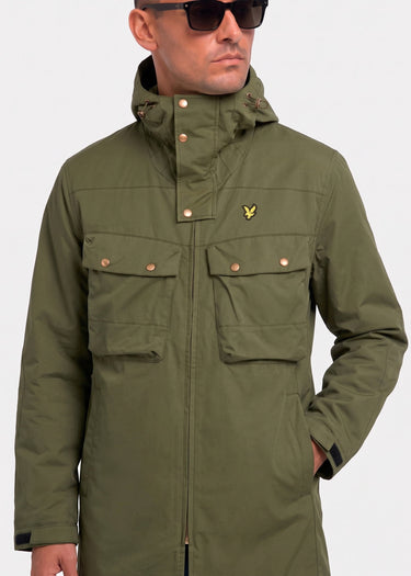 Lyle & Scott Jassen Waxed guard parka - true olive