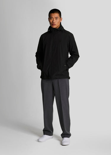 Lyle & Scott Jassen  Tonal eagle zip through hooded jacket - jet black 